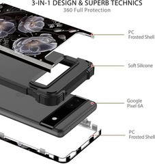 Heavy Duty Full Body Shockproof Protection Case for Google Pixel 6A, Black