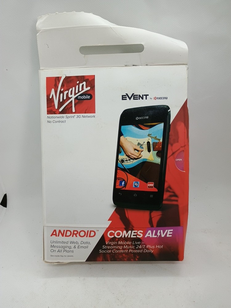 Kyocera Event C5133 – Black ( Virgin Mobile ) Android Smartphone – NEW
