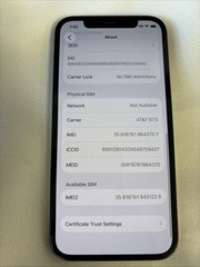 Apple iPhone 12 64GB – A2172 MGEF3LL/A Tested Works Factory Reset