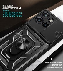 1. For Motorola Moto Edge 2025 Case Slide Camera Cover Shockproof Rose Gold 2.
