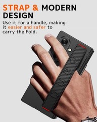 Carbon Fiber Strap for Samsung Galaxy Z Fold 7 Case with S Pen Holder & Stylus