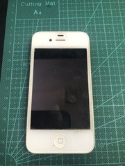 Apple iPhone 4 8GB White A1332 AT&T iOS 7 Battery Swollen As-Is Parts