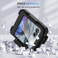 Slim Case for Motorola Razr 2024/2025/2026 with Belt Clip, Screen Protector, Bla