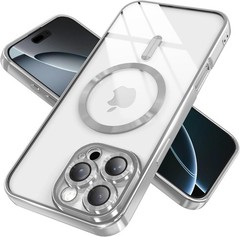 Magnetic Clear Case for iPhone 15 Pro Max with Full Camera Lens Protection, Slim