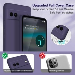 Case for Google Pixel 6A, Soft Silicone Shockproof Slim Cover with Camera Protec