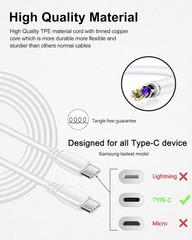 20W Fast USB-C Wall Charger for iPhone 17 Pro Max/16 with 6Ft Cable
