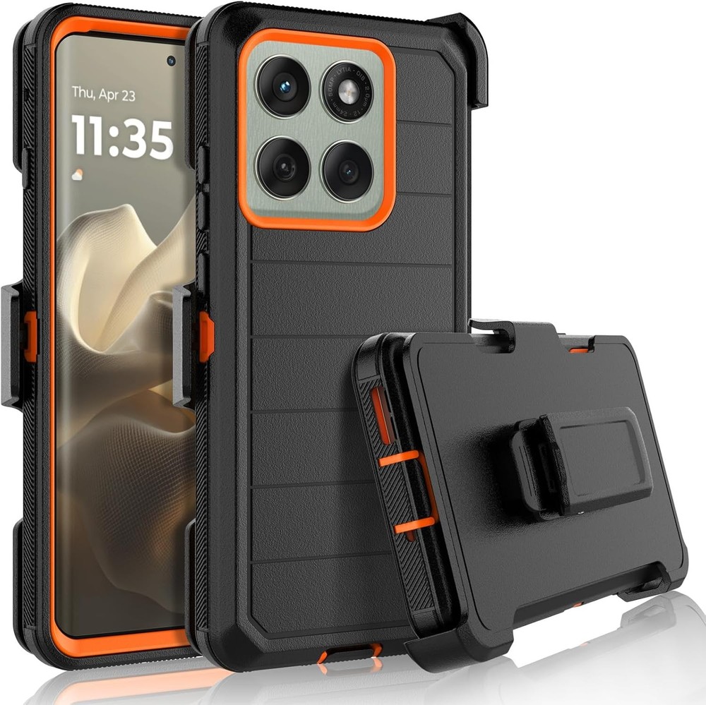 Rugged Case for Moto Edge 2025, Motorola Edge 2025 Case with Belt Clip Holster