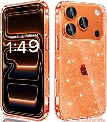 Clear Glitter Case for iPhone 17 Pro Max, Soft TPU Shockproof Slim Bling Cover