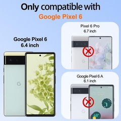 for Google Pixel 6 Phone Case: 2Pcs Screen Protector, 360° Rotation Ring Holder