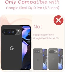 Google Pixel 10/10 Pro Love Heart Kickstand Case with 2X Screen Protector Pink