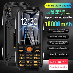 Q9 GSM 2G Network Mobile Phone 4 SIM Cards Rugged Bar Cellphone 3.5Inch HD Displ