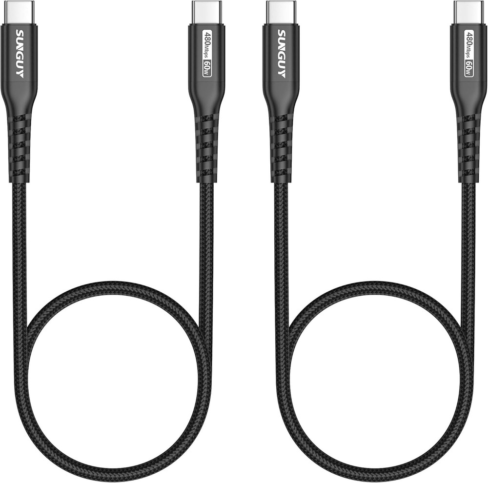 2FT USB C to USB C Cable, 2-Pack 60W USBC Fast Charger for iPhone, Galaxy, iPad,