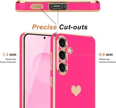 Samsung Galaxy S25 Plus Case for Women Girl Cute Love-Heart Luxury Bling Hot Pin