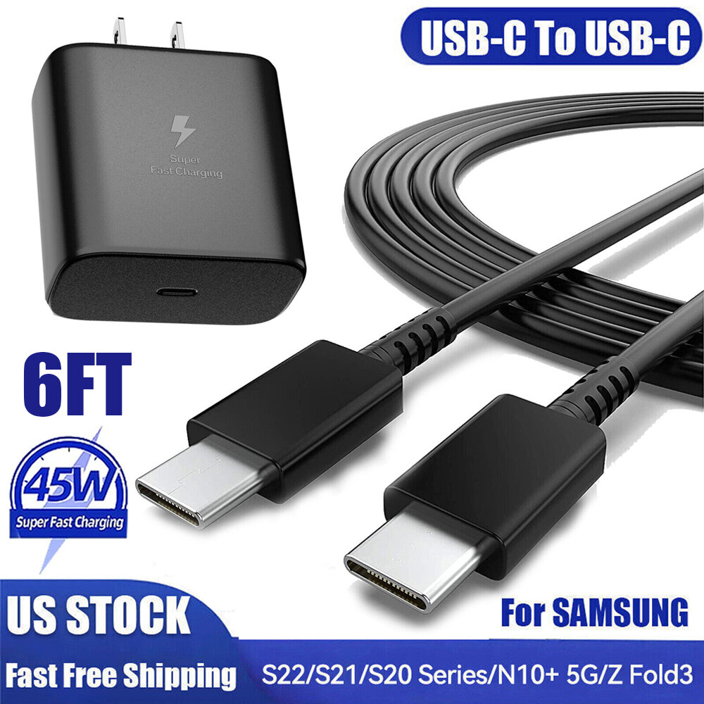 45W Type USB C Super Fast Wall Charger+6ft Cable Fit Samsung Galaxy S22 S23 S21⚡