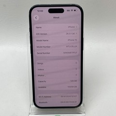 T-Mobile Apple iPhone 15 128GB 26.3.1 Black MTLV3LL/A