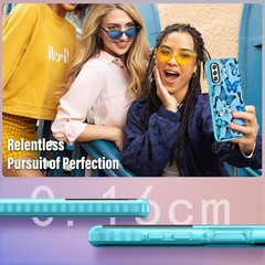 Cute Blue Butterfly Print Case for Samsung Galaxy S22, Women Girls Teens Design