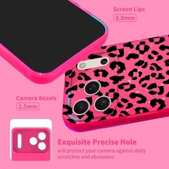 iPhone 17 Pro Max Case Glitter, Hot Pink Phone Case for Girls Women Girly, Cute