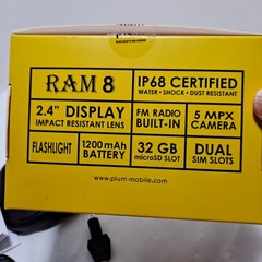 Plum RAM 8 4G Flip Phone E800US IP68 Box & Accessories – For Parts or Repair