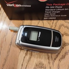 Pantech PN-300 Verizon Wireless Mobile Flip Phone BLACK/SILVER Grade C