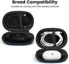 Earbud Case Holder Earphone Case Wired Headphone Storage Pouch Hard EVA Small Zi