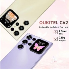 OUKITEL Dual Screen C62 Android 15 Phone, 16GB (4+12 Virtual) + 128GB Unlocked