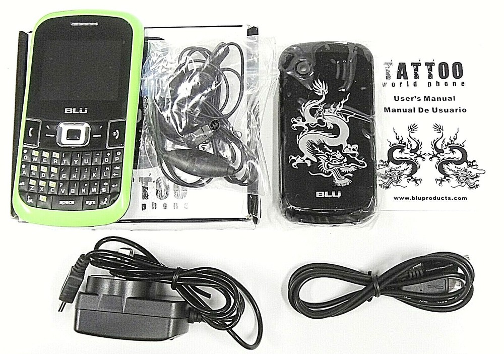 Blu Tattoo World Phone – Green ( Unlocked ) International Global Cellular Phone