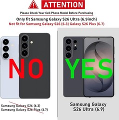 Black Case for Samsung Galaxy S26 Ultra with 2-Pack HD Screen Protectors