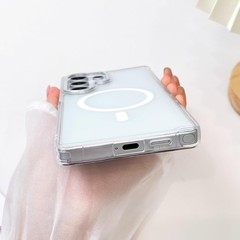Magnetic Case for Samsung Galaxy S25 Ultra, Bling Laser Iridescent Crystal Cover