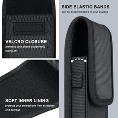 Cell Phone Pouch Nylon Belt Holster Case for iPhone 17 16 15 14 13 12 11 & Pro M