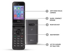 LG classic flip  tracfone 8gb gray brand new
