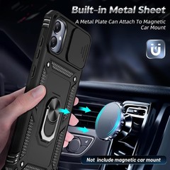 Galaxy A05 Case, Samsung AO5 Phone Case with Slide Camera Cover + Tempered Glass