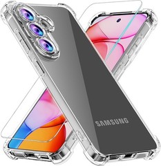 Phone Case for Samsung Galaxy S26 with Tempered Glass Screen Protector, Clear TP