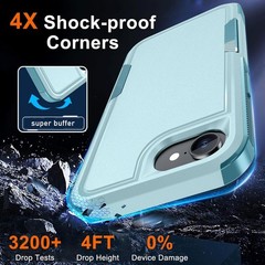 iPhone 16e Case & iPhone 17e Case, Military Grade Heavy Duty Shockproof Cover Mi