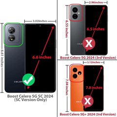 Boost Celero5G SC 2024 Case with Tempered Glass Screen Protector, Pink