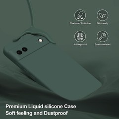 Case for Google Pixel 6A, Soft Silicone Shockproof Slim Cover with Camera Protec