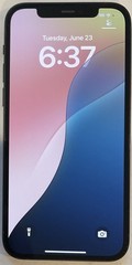 USED BLACK GSM UNLOCKED iPhone 12, 64GB A2172 MGF43LL/A WITH 91% BATTERY HEALTH