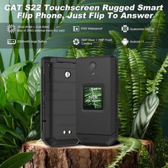 CAT S22 Rugged Flip Phone Unlocked (16GB) 2.8” Touchscreen Smart Cell Phone …