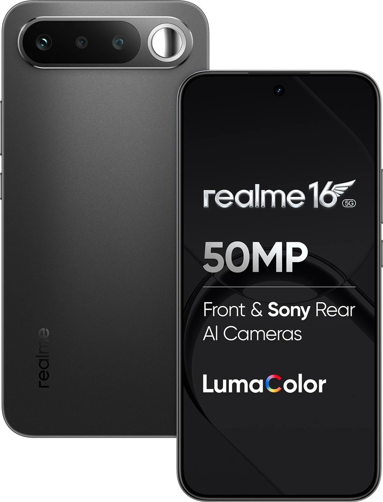 realme 16 5G (Black, 256 GB 12GB RAM) Dimensity 6400 Turbo 6.57″ Gobal Version.