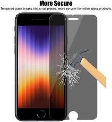 3PCS Privacy Screen Protector & Tempered Glass for iPhone SE 3/SE 2 4.7 Inch Ant