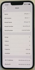 TESTED USED BLACK GSM UNLOCKED iPhone 13, 128GB A2482 MLA23LL/A WITH 88% BATTERY