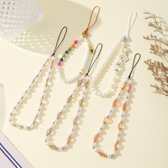 Beaded Pearl Phone Charm Cute Wrist Strap Handmade Crystal Beaded Camera Strap