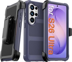 Samsung Galaxy S26 Ultra Case with Belt Clip Holster & Kickstand, Heavy Duty Rug