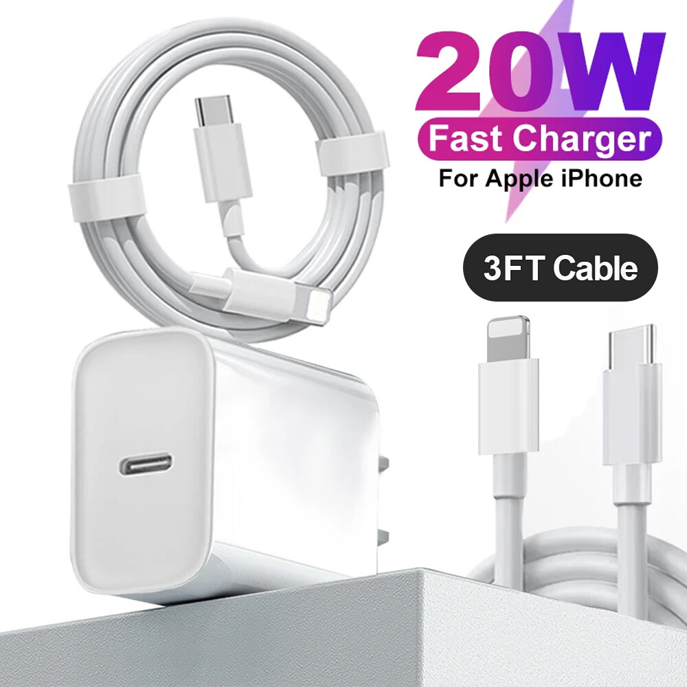20W Super Fast Charger Wall Adapter +3FT Cable For Apple iPhone 14 13 12 11 X