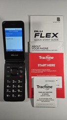 BLU Flex 8GB, Black, Prepaid, (Tracfone) Flip Phone – New Open Box
