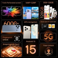 G17 Pro Max Unlocked Smartphone Cell Phone 128G 5G Android Cheap Mobile Phone