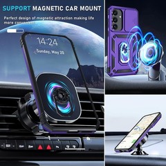 For Samsung Galaxy S25 FE Case with 1x Screen Protector & Finger Ring Kickstand