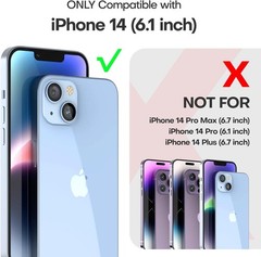 2 in 1 Magnetic iPhone 14 Case Clear with Screen Protectors, Military-Grade Drop