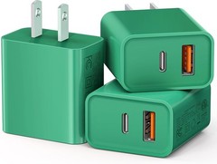 20W USB-C Fast Charging Wall Adapter 3-Pack for iPad Pro, iPhone, Samsung Galaxy