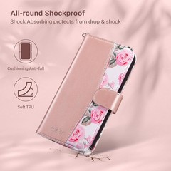 iPhone 13 Wallet Case, Women PU Leather Shockproof Protective Folio Flip Cover 6