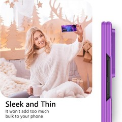 Slim Protective Case for Samsung Galaxy Z Fold 7, Purple Nebula Glow in Dark Des